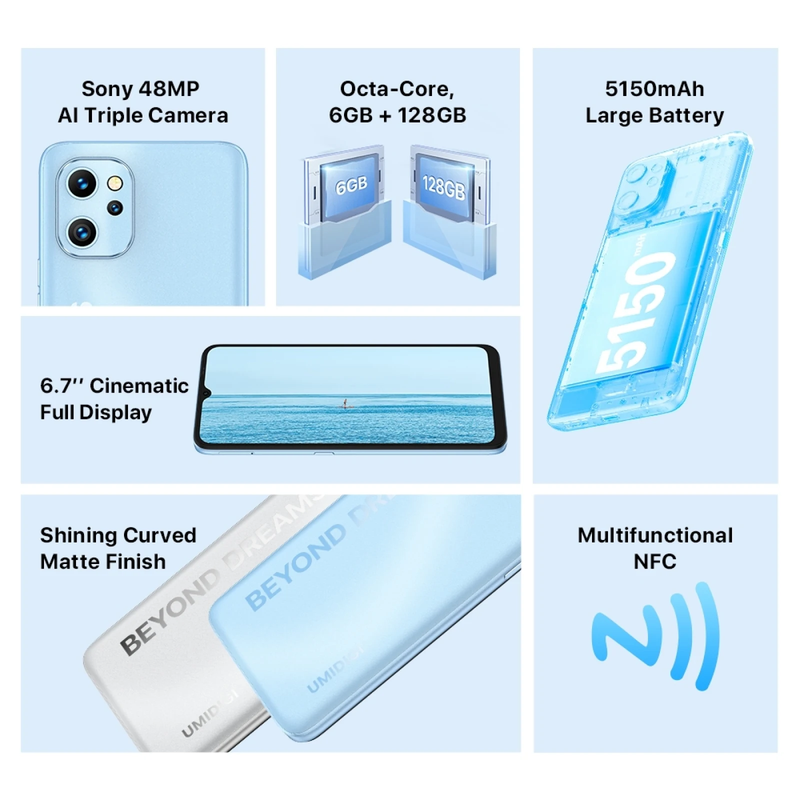 umidigi f3s global version 6 7 hd screen smartphone 6gb ram 128gb rom octa core 48mp triple camera 5150mah mobile face id nfc free global shipping