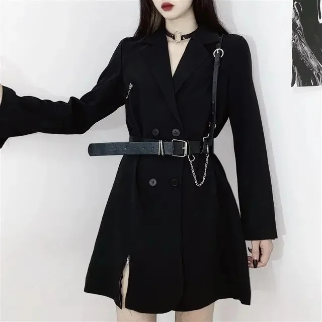 

Korean harajuku black dress vintage mini suit summer dress for the women 2020 elegant office clothes cosplay