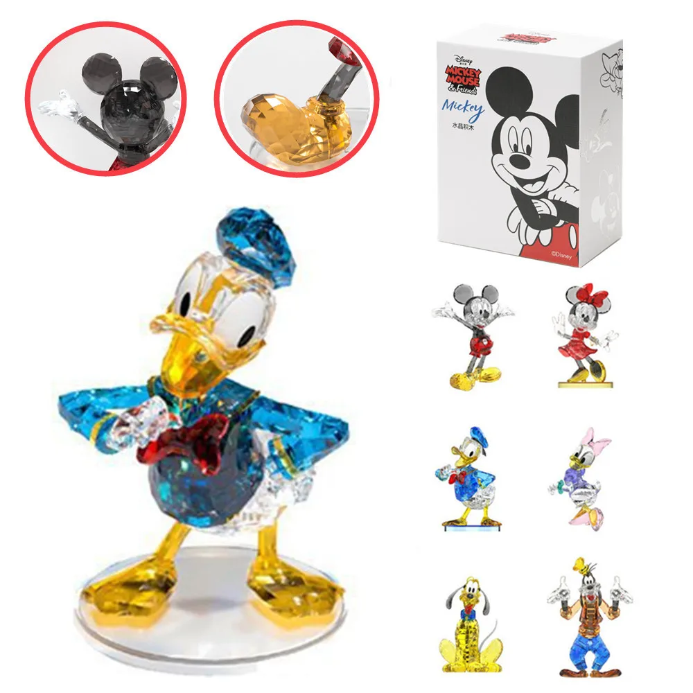 

Disney Mickey Minnie Mouse Crystal Building Blocks 3D Donald Duck Goofy Friends Model Toys Kid Girls Boys Set Toys Gift