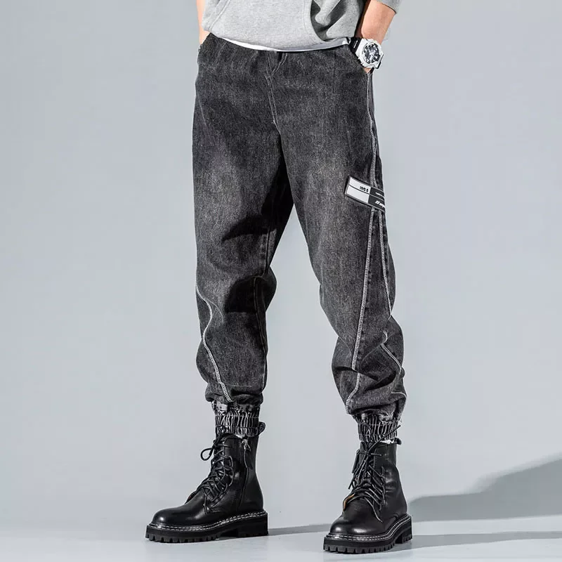 Men Loose Joggers Denim Casual Sweatpants Korean Style Men's jeans Cargo Pants Joggers Pant Hip Hop Harem Jeans Pants