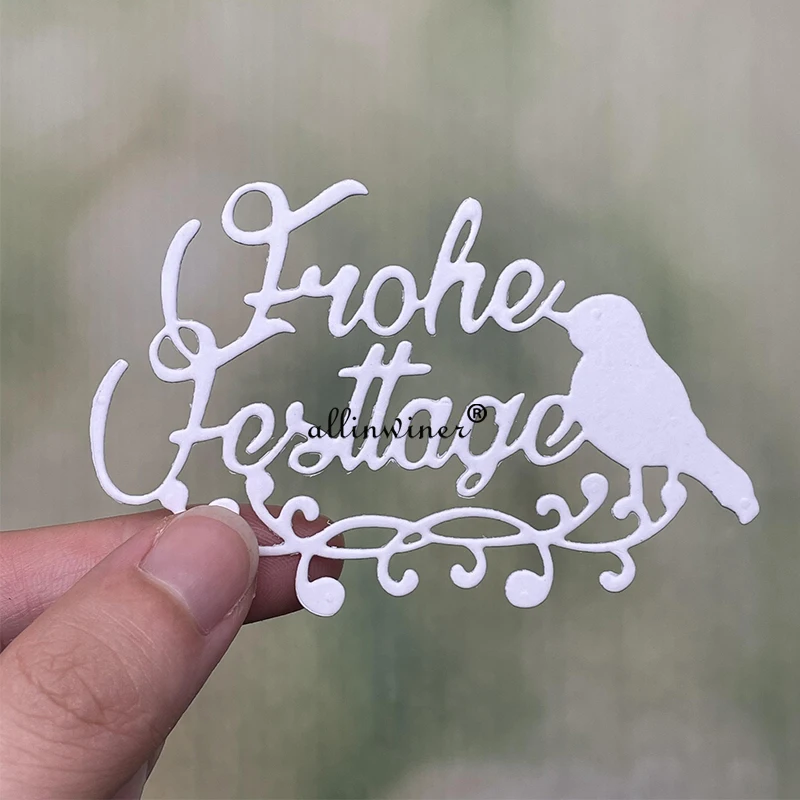 

Frohe festtage Metal Cutting Dies Stencils For DIY Scrapbooking Decorative Embossing Handcraft Die Cutting Template