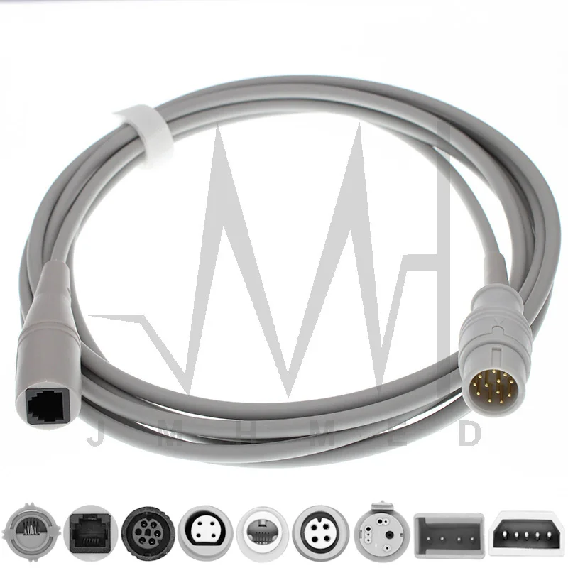 

Compatible with Co+LINN Magnolia 15 Monitor IBP Adapter Cable Philips BD Edward Medex Abbott Smith PVB Utah Pressure Transducers