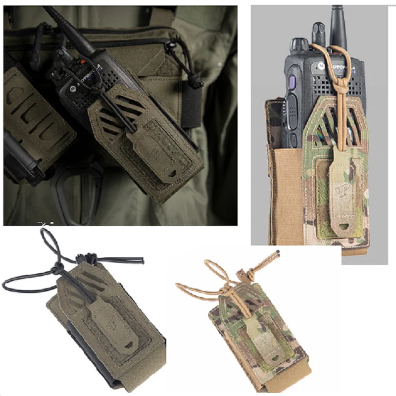 Outdoor Sports Tactics 001 Handheld Bag Short Walkie Talkie Bag Compatible With Three Grid MOLLE Equipment PS11051