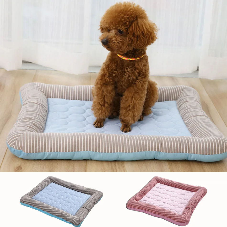 

Summer Dog Bed Puppy Cat Cushion Mat Pet Sleep Kennel Small Medium Large Dog Cat Ice Silk Cool Mat Pet Kennel Cooling Bed Mat