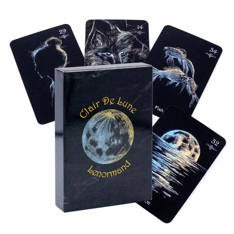 

Moonlight Lenormand Tarot English Tarot Family Party Board Game Oracle Cards Astrology Divination Card Friend Party Board Game