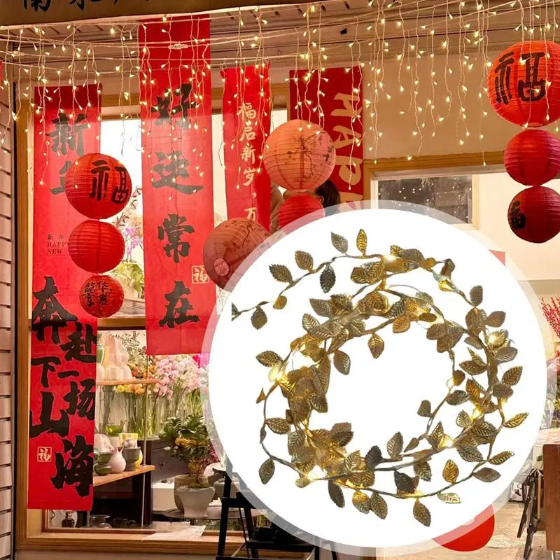 Гирлянда с рождественскими листьями гирлянда для праздничных украшений 6 фута