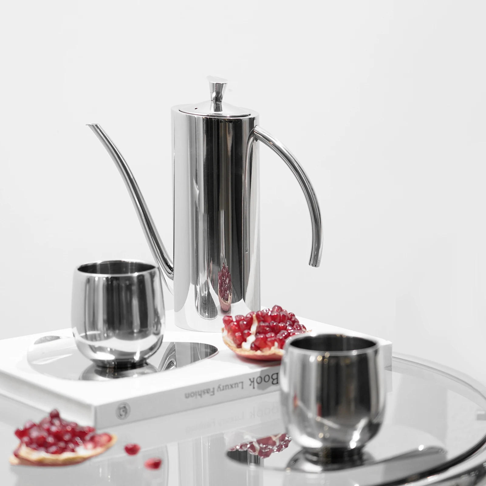 

Luxury Stainless Steel Thin Mouth Long Mouth Hand Brewed Coffee Pot Hanging Ear Home Brewing Pot Thermos Hotel Restaurant Decor