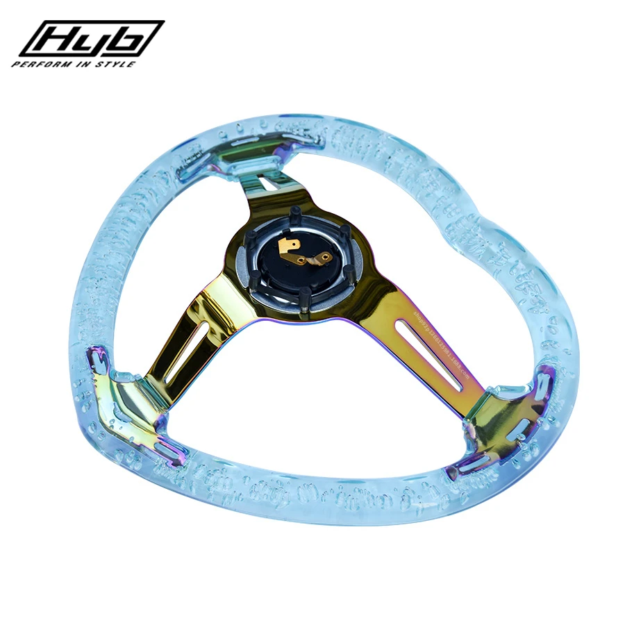 JDM прозрачный акриловый пузырь сердце рулевое колесо Neo светящиеся