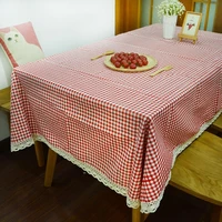 tafelkleed rode plaid gestreepte lijn tafelkleed met kwastje vintage rechthoek stofdicht tafel cover voor picknick bbq home deco