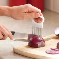 stainless steel onion needle with cutting safe aid holder easy slicer cutter tomato safe fork handheld vegetable knife kitchen