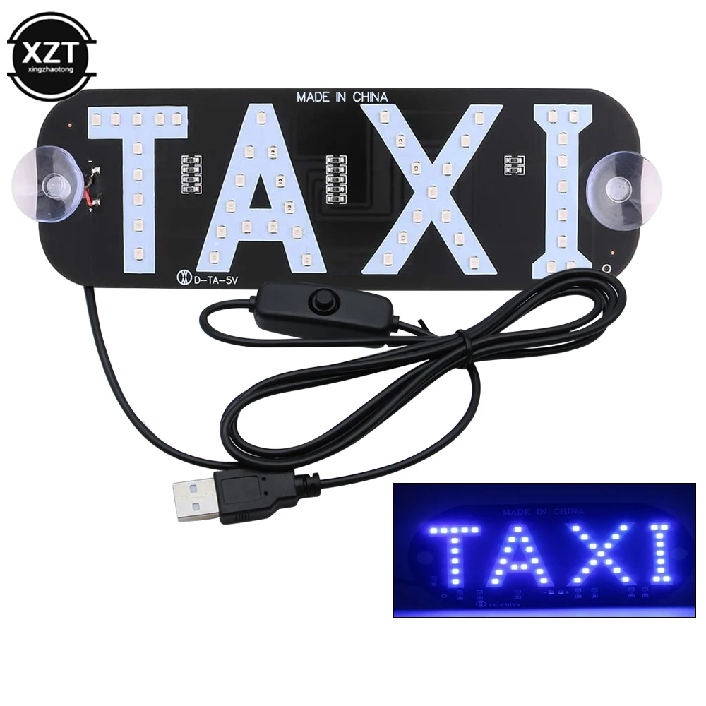 

Car LED Indicator Light Panel Sign Warning Light Red White Blue Green USB With Switch Suction Beacon Signal For Taxi Uber Light