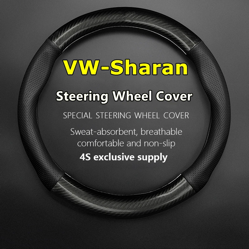 

Non-slip Case For VW Volkswagen Sharan Steering Wheel Cover Genuine Leather Carbon Fiber 280TSI 380TSI 2016 2017 2018 2019