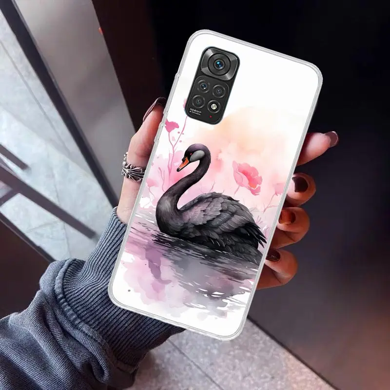 Black Swan Noble Phone Case for Xiaomi Redmi Note 13 12S 12 11S 11 11E 11T 10S 10 Pro Plus 9 9S 8 8T 7 5G Soft Cover Fundas
