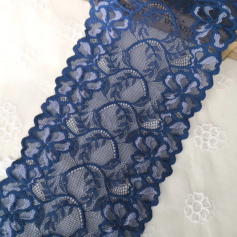 Синяя эластичная кружевная ткань, Швейные аксессуары, «сделай сам», нижнее белье, одежда, рукоделие, материал одежды ручной работы, 1 ярд, 22 см, H36