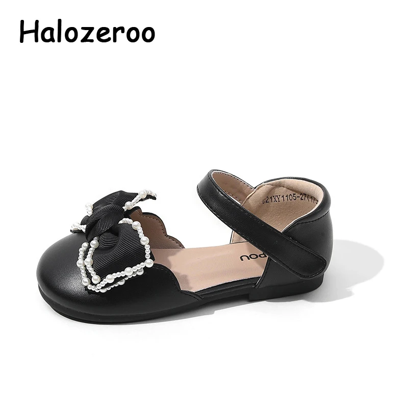 

Новинка, Весенняя детская обувь, кожаные туфли с жемчугом для маленьких девочек, детская брендовая обувь принцессы, черные вечерние туфли, М...