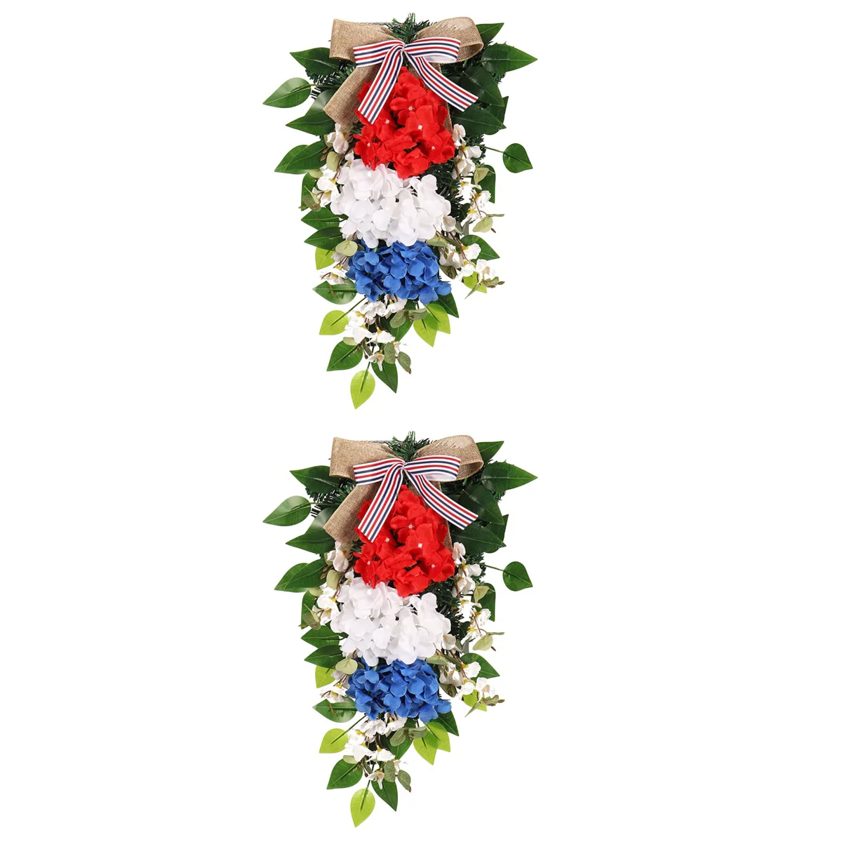 

Wreaths Patriotic Sign Door Day Banners Flag American Ornaments Backdrop Bow Holiday Teardrop Wall Independence Decoration