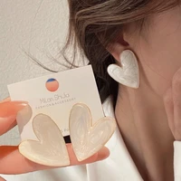 white big heart earrings for women bohemian love earrings wedding geometric heart acrylic trendy party jewelry gift