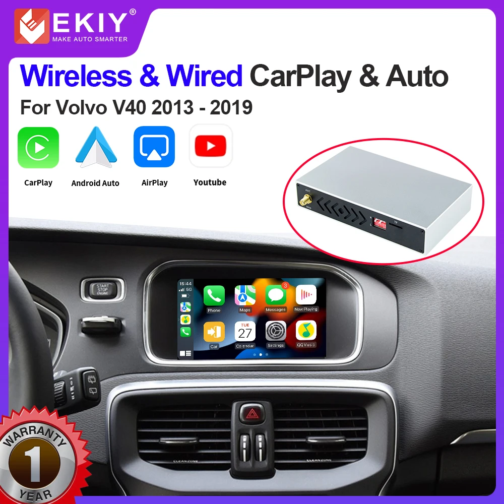 

EKIY Wireless CarPlay Module for Volvo V40 2013 - 2017 XC60 S60 V60 S80 Android Auto Box Mirror Link AirPlay Car Play Function