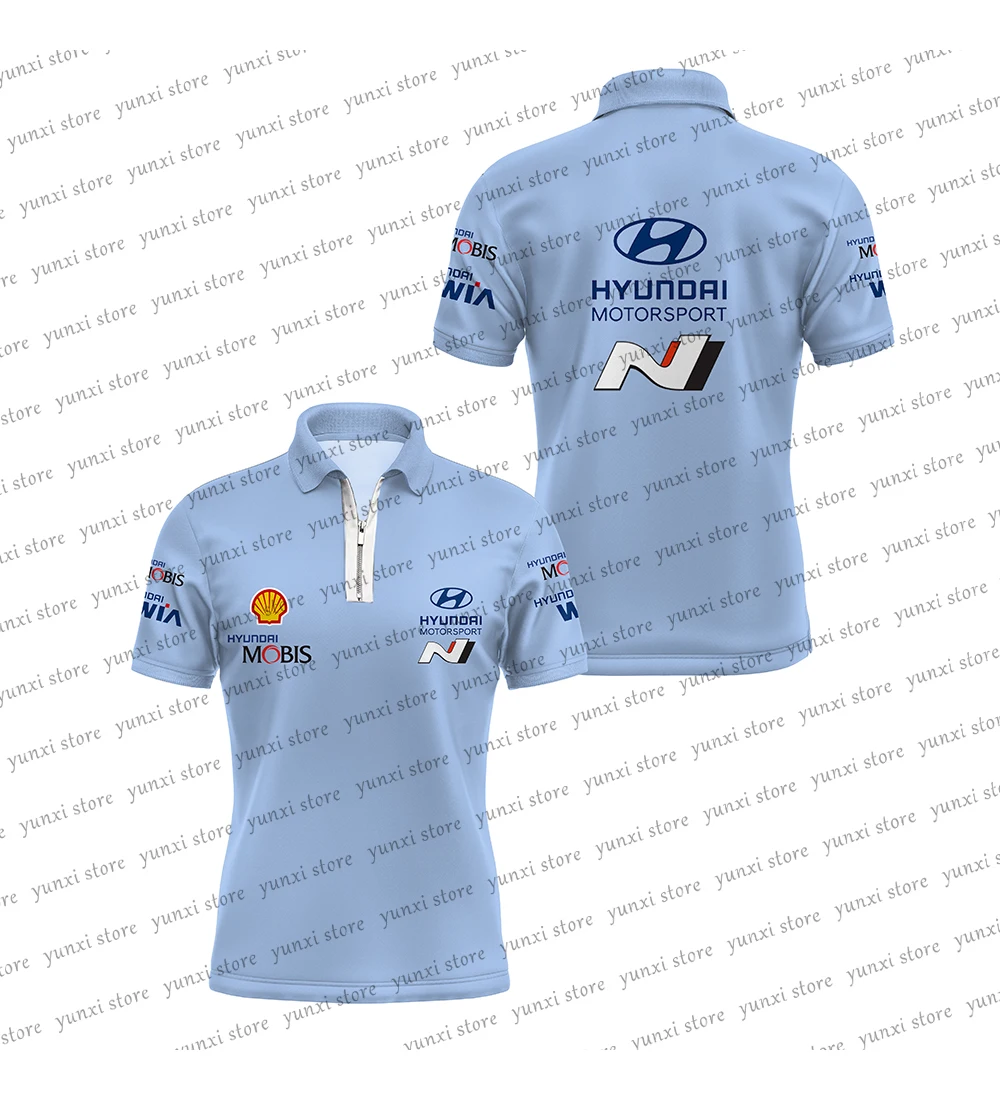 

New Men's Summer Short Sleeve PoloWRC Race Rally Modern Team Sports Edition Extreme Sports Zip Polo Shirt Fitness Top