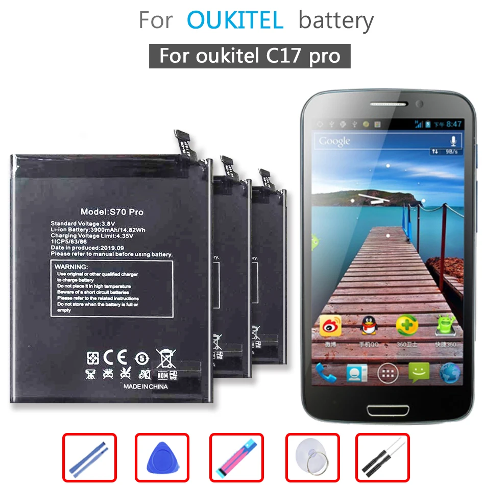 

3900mAh Battery for Oukitel C17 Pro C17pro Mobile Phone Li-ion Bateria
