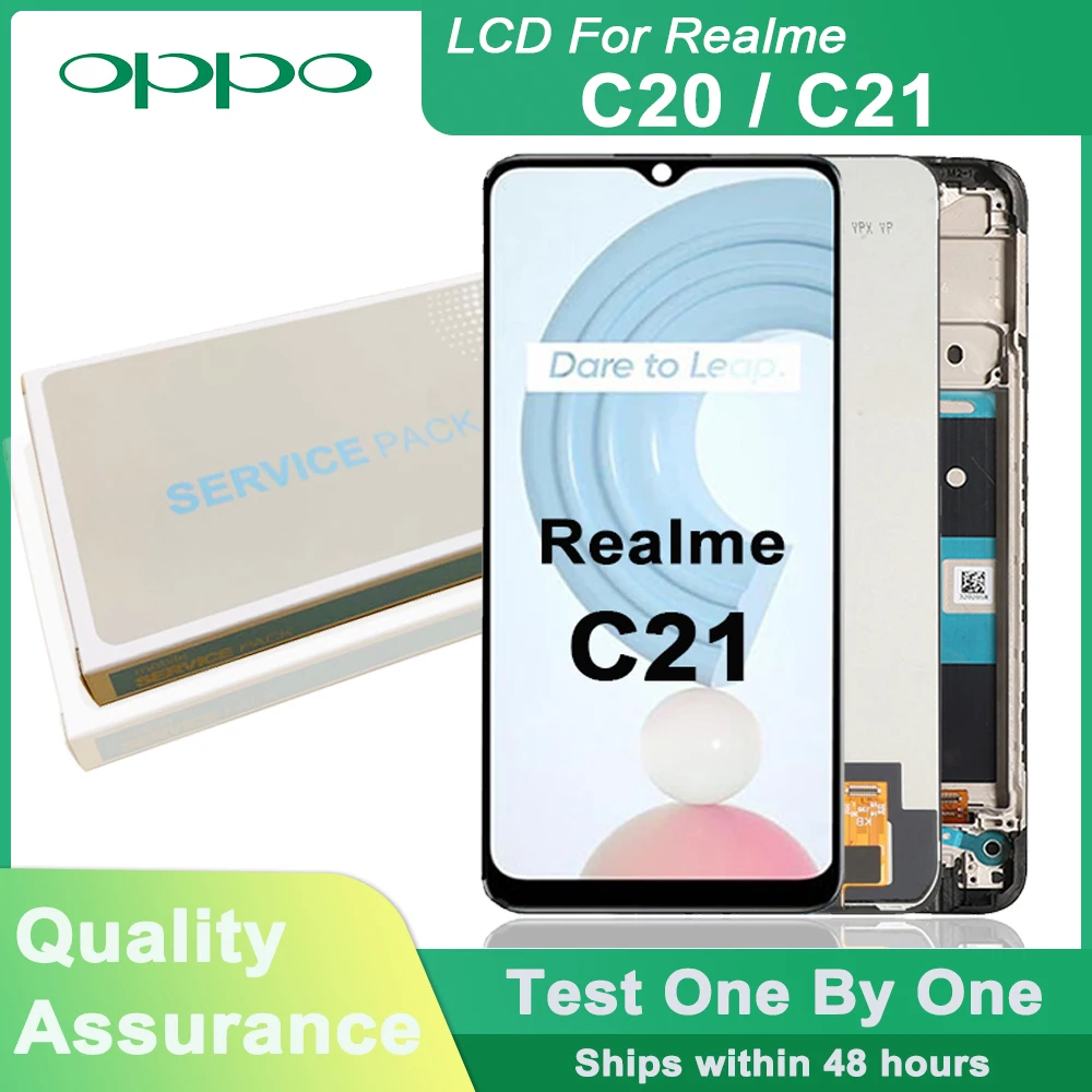 Оригинальный ЖК-дисплей 6,5 дюйма для Oppo Realme C21 RMX3201, 10-сенсорный экран с дигитайзером в сборе для Realme C20 RMX3063 RMX3061, ЖК-дисплей