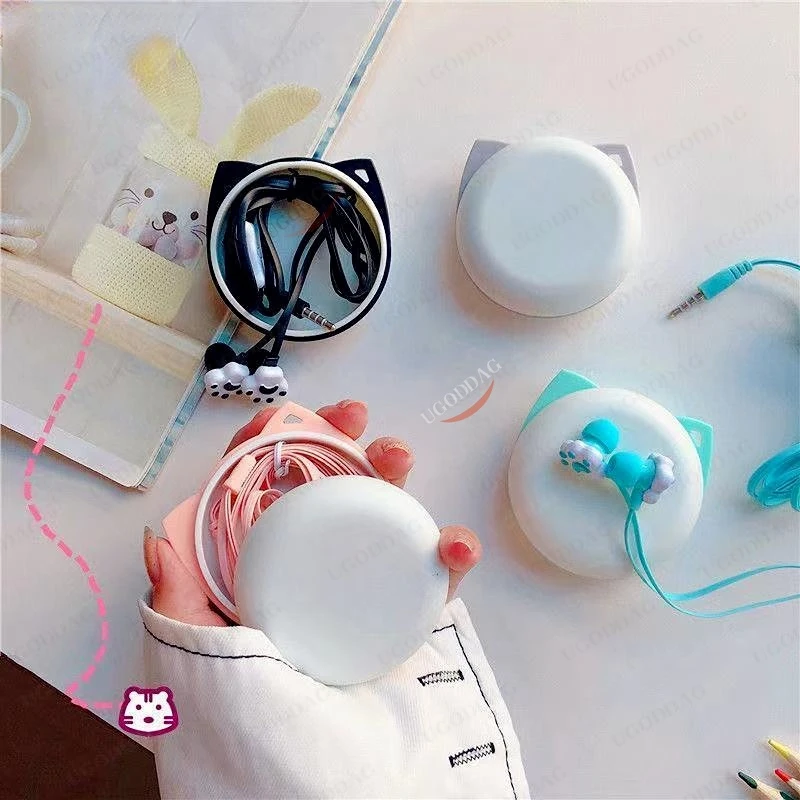 Наушники-вкладыши наушники для геймеров мультяшная гарнитура в виде кошачьей