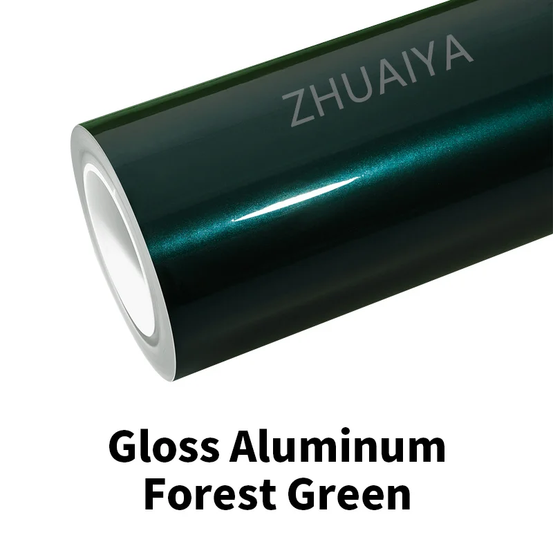

ZHUAIYA Gloss Aluminum Forest Green Vinyl Wrap film wrapping film bright 152*18m quality Warranty covering film voiture