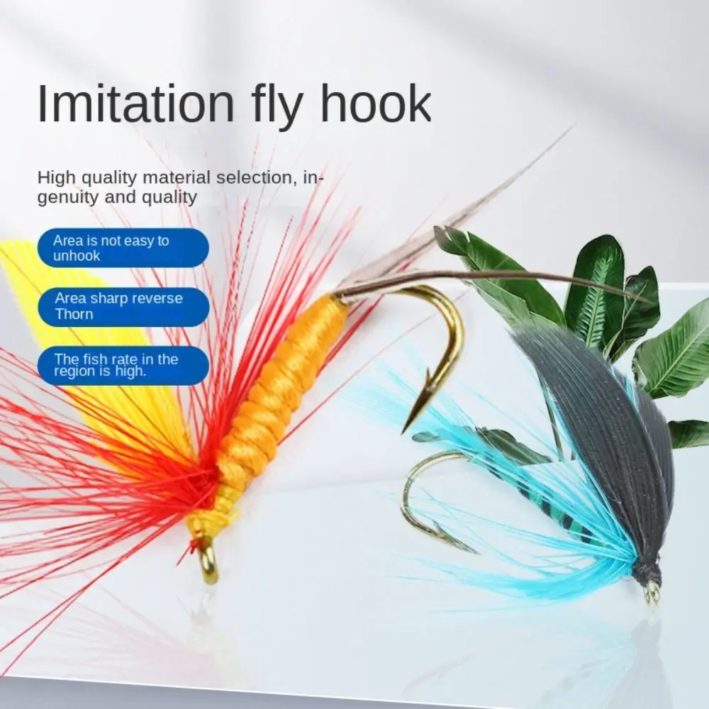 10pcs/box 10# 12# Woolly Worm Brown Caddis Nymph Fly Deer Hair Beetle Trout Fly Fishing Lure New Random color