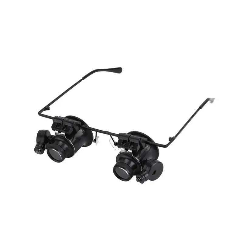 

High Quality 1PC LED Light Head-Mounted Magnifying Glass With Battery For Clock Repair Reading J3