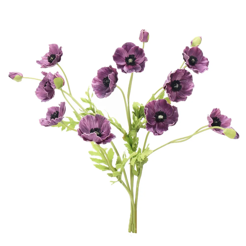 5 шт. анемоновая Маргаритка (3 цветка/стержень) красивое искусственное цветочное событие искусственное украшение для стола подарок-индиго