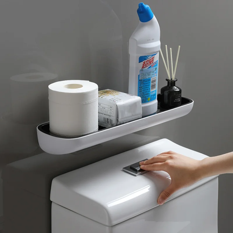 

Wall-mounted Bathroom Shelf Toilet Storage Rack For Kitchen Storage Bath Organizer Household Bathroom Accessories Without Drill