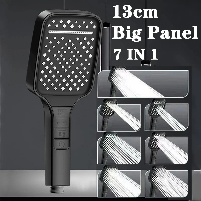 7 режимов большая насадка для душа регулируемая с одним ключом водосберегающая