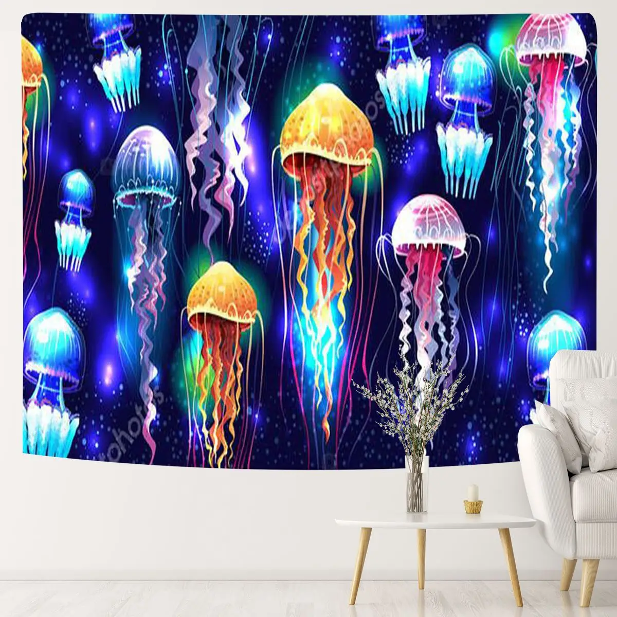 

Colorful Kiss Skull Fluorescent Tapestry Witchcraft Supplies Wall Hanging Cloth Carpet Tapestries Hippie Ceiling Room Home Décor