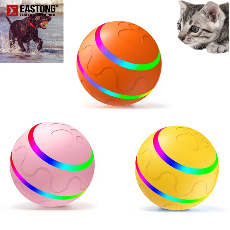

Умная игрушка для домашних животных, Usb-флэш-шар со светодиодной подсветкой, Автоматическое вращение, для прыжков и игр, Забавный вращающийся мяч