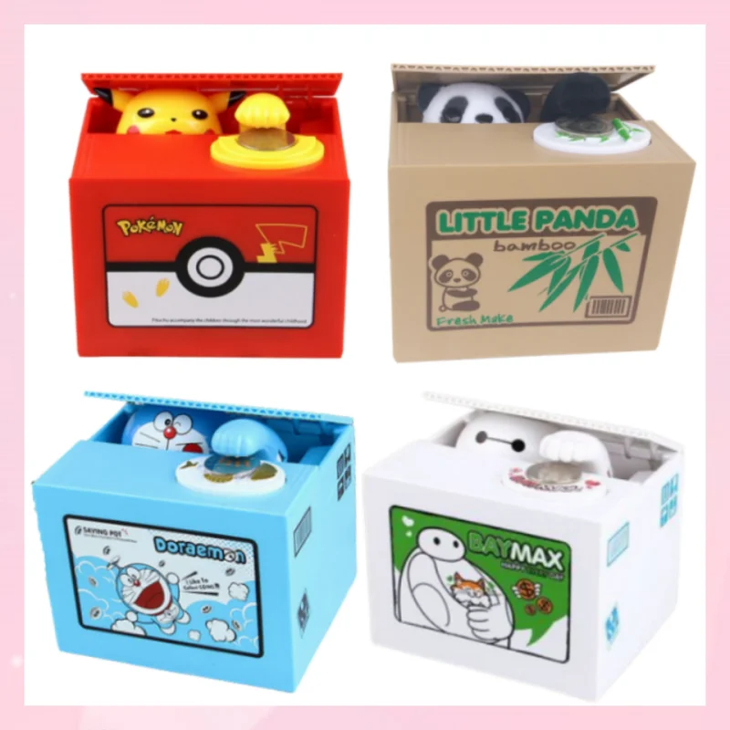 

Piggy Bank Pikachu Pokemon Anime Electronic Money Box Steal Coin Action Figure Cute Safe Room Decoration Kids Toys Xmas Gift