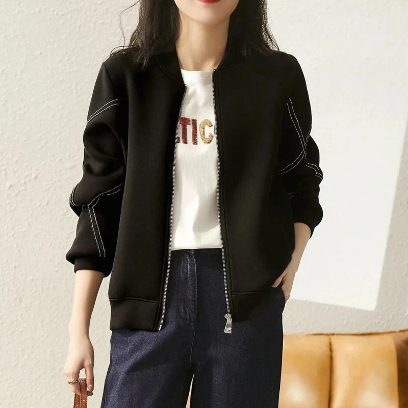 Новое бейсбольное пальто-авиатор женская куртка-бомбер на молнии весну и осень