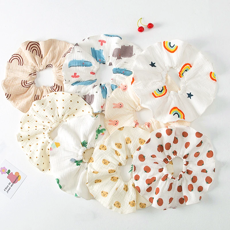 

360 Degree 4 Layer Cotton Gauze Baby Bibs Round Burp Cloths Cartoon Saliva Towel Baby Feeding Bibs Soft Absorbent Boys Girl Bibs