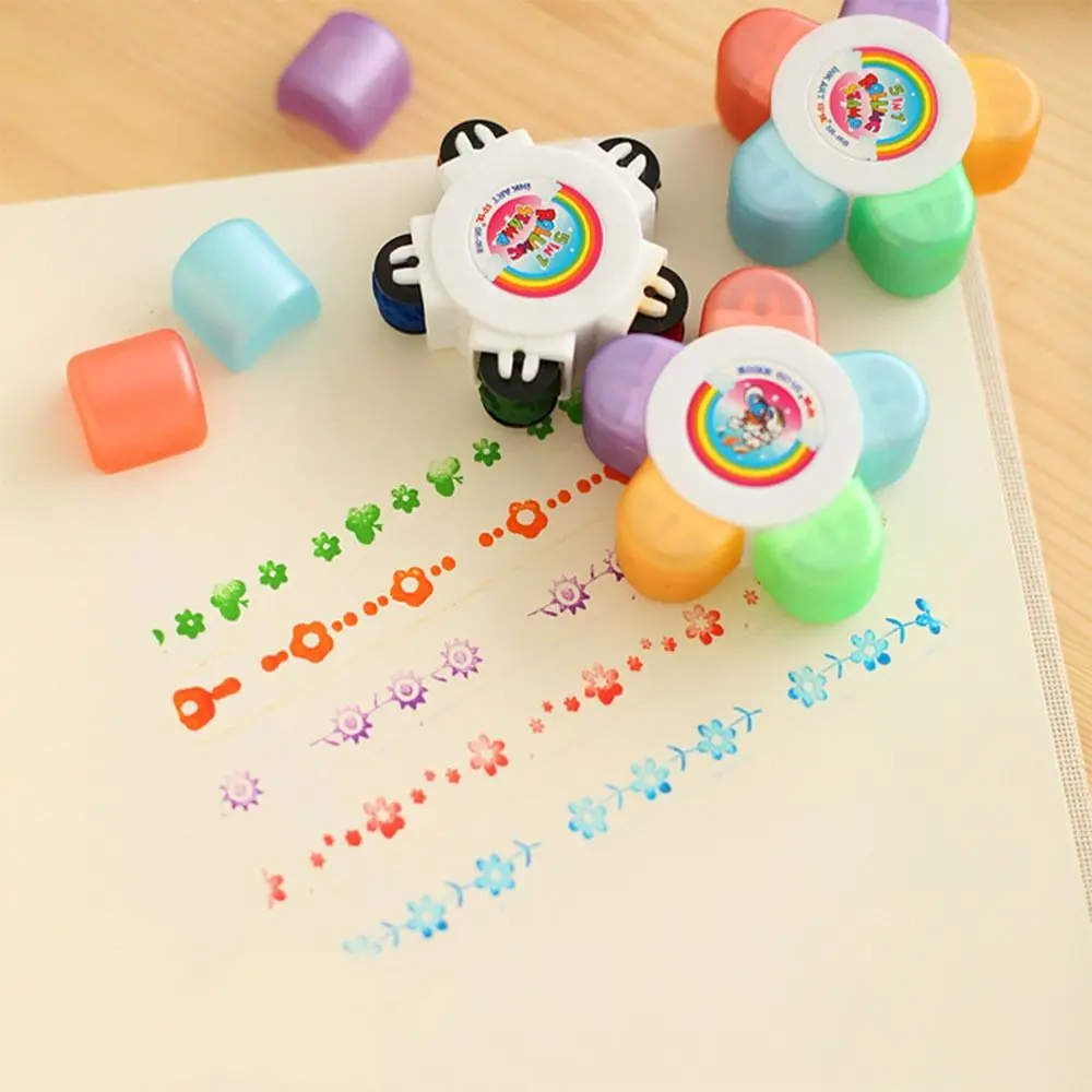 

Seal Roller Stamps Colorful DIY Craft Stamp Hand Account Journaling Decoration Children Drawing Diary Tool Preschool Supplies