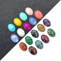 5pcsbag natural stone turquoise non porous ring face 6 18mm amethyst oval agate ring patch charm diy necklace pendant accessory