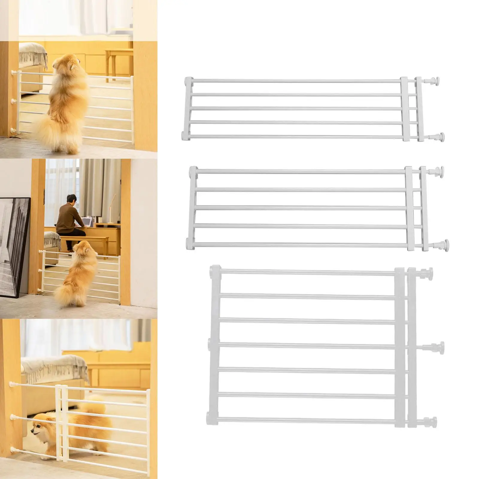 Portão Retrátil Portátil para Cães de Estimação Proteção Ajustável Cerca Barreira para Bebês Portão de Escada para Pátio Gramado Jardim Escadas Entrada