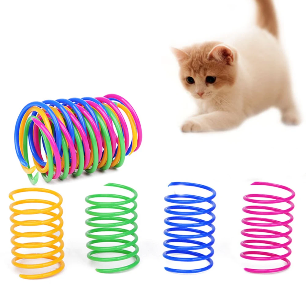 

4/8/16/20 Pack Kitten Cat Toys Interactive Cat Spring Toy Colorful Springs Cat Pet Toy Coil Spiral Springs Pet Products for Cats