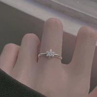 sterling silver maple leaf ring female simple design niche high end 2022 new trendy light luxury ring adjustable