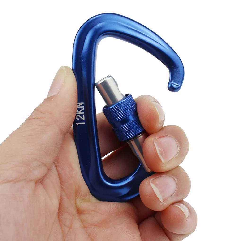 

25KN Climbing Carabiner Camping D-ring Locking Buckle Keychain Snap Descend Mountaineering Hanging Pocket Karabiner Equipment