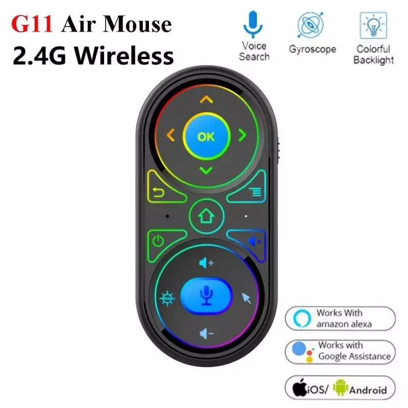 

New G11 Backlit Air Mouse Google Voice Search Remote Control 2.4Ghz Wireless Microphone Mouse For Smart Home TV BOX With Alexa