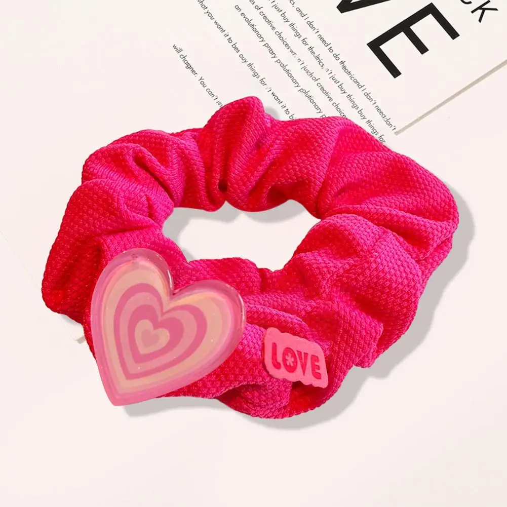 

Curly Hair Scrunchies Sweet Stylish Hair Scrunchies with Letter Heart Star Decor High Elasticity Anti-slip Ponytail for Hair