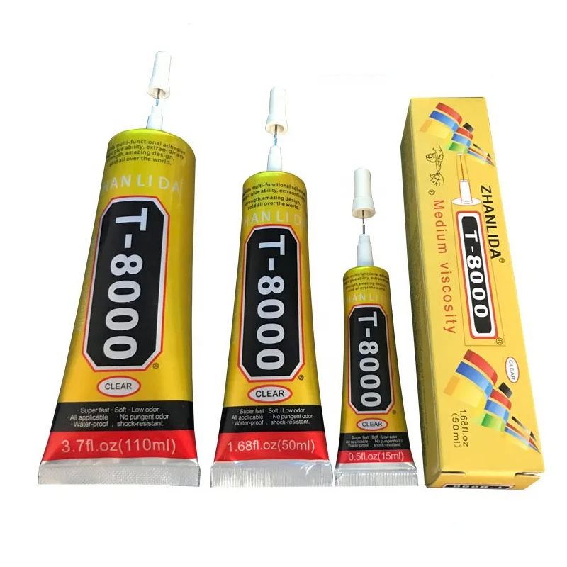 Wholesale10 Pieces 110ML T8000 Clear Contact Phone Repair Adhesive Electronic Components Soft Glue With Precision Applicator Tip