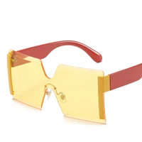 Fashion Oversized Square Rimless Sunglasses Women Brand Designer Gafa de sol 2
