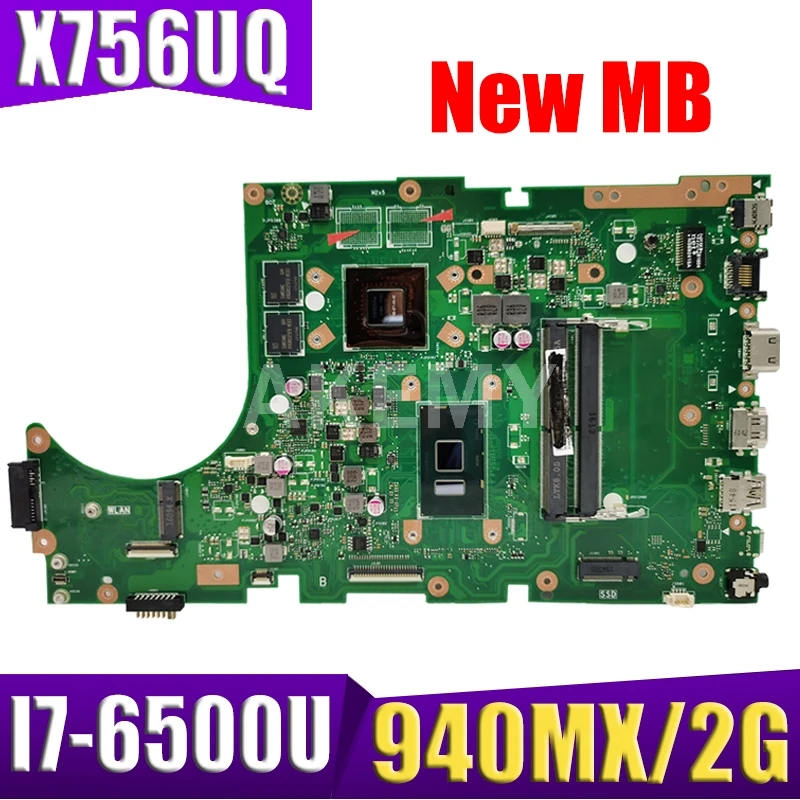 

Материнская плата для ноутбука ASUS X756UW X756UQK X756UQ X756UR X756UWK X756UV X756UXM X756U, материнская плата для ноутбука, I7-6500U 940MX /2 ГБ DDR4