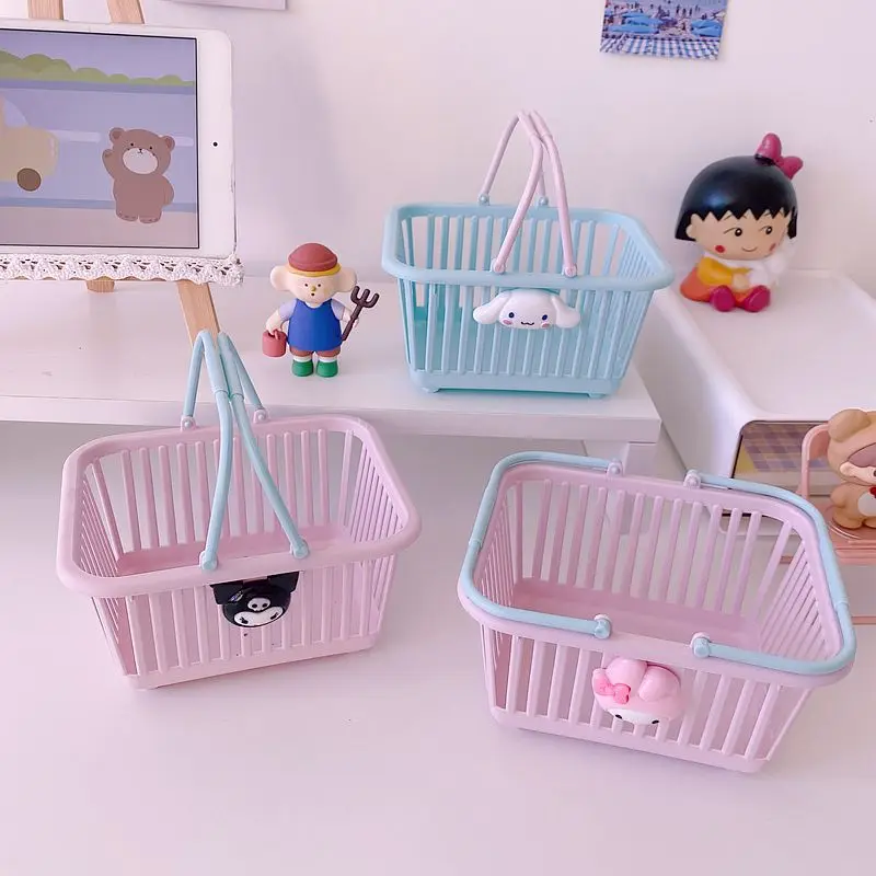 Kawaii Sanrioed Kuromi Cinnamoroll My Melody пластиковая коробка для хранения корзина аниме милая