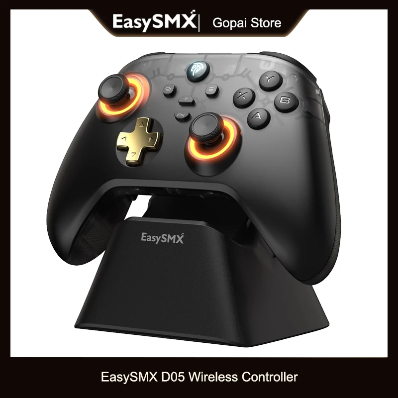 EasySMX D05 Беспроводной геймпад RGB Джойстик с эффектом Холла и зарядной базой для
